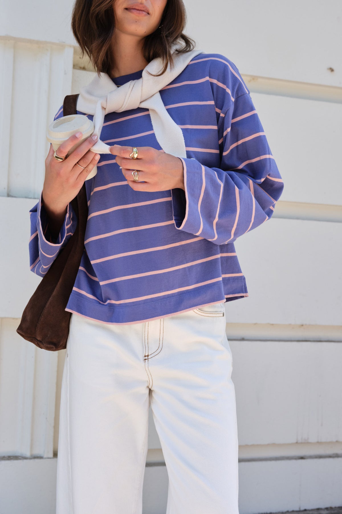Beau Long Sleeve - Navy/Pink
