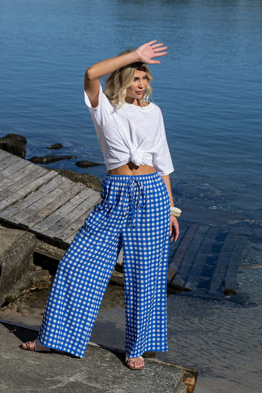Maya Straight Leg Pant - Blue