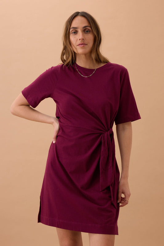 Agnes Tie Mini Tee Dress