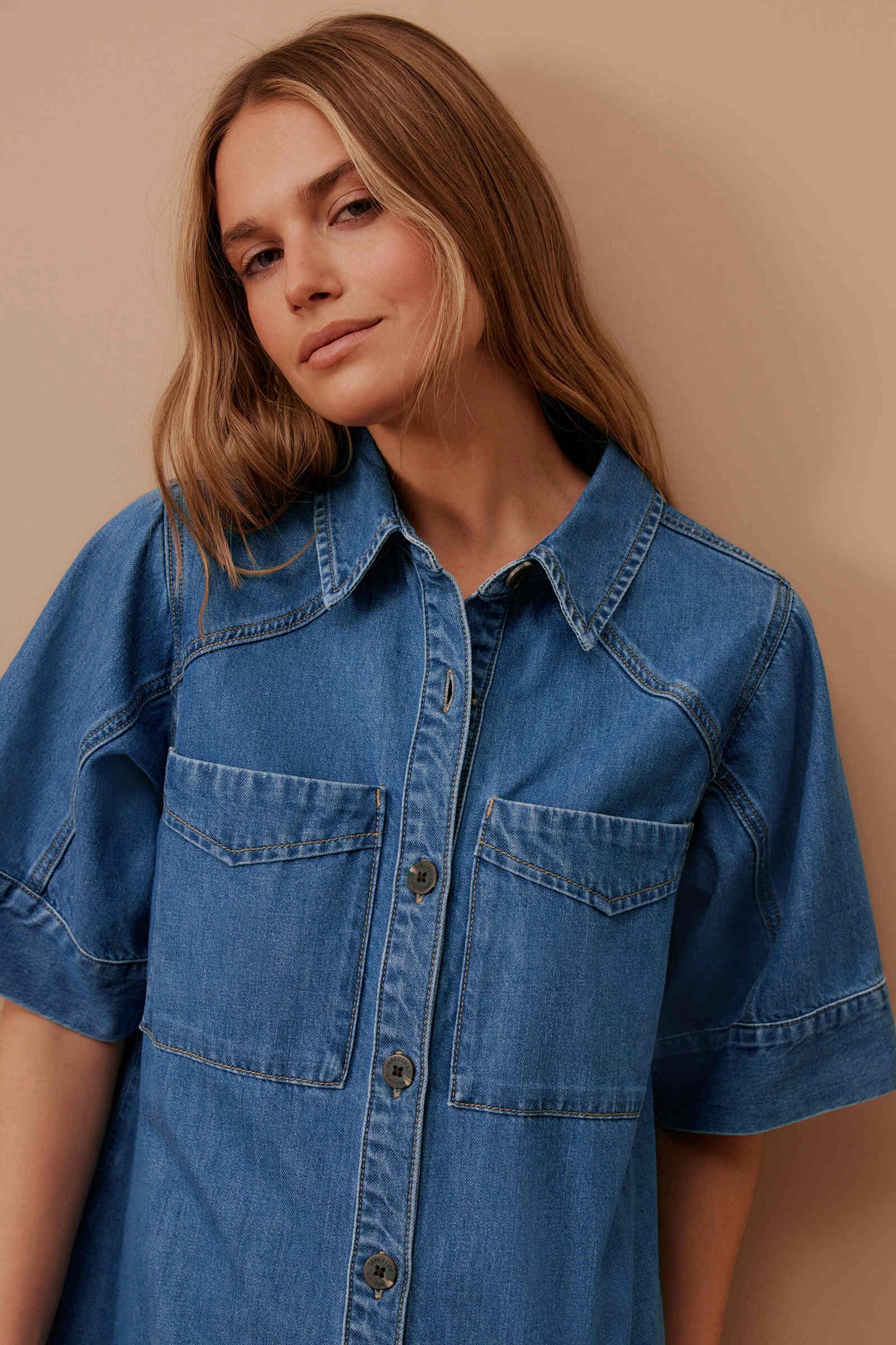 Yoke Detail Mini Dress