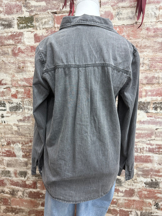 Enzy Denim Shirt - Grey