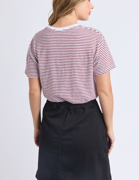 Hutch Stripe Tee - Red & White