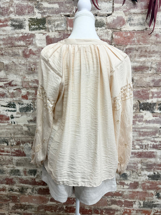 Tassel Border Top - Natural