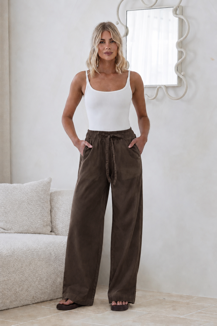Tencel Denim Pant - Choc