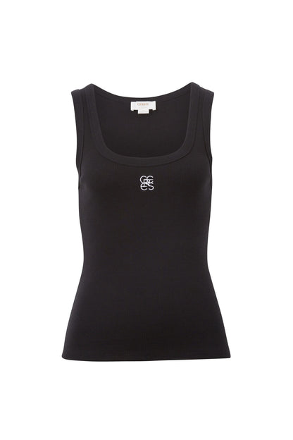 Zoe Contour Rib Tank - Black
