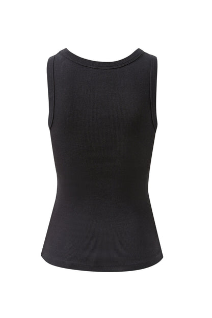 Zoe Contour Rib Tank - Black