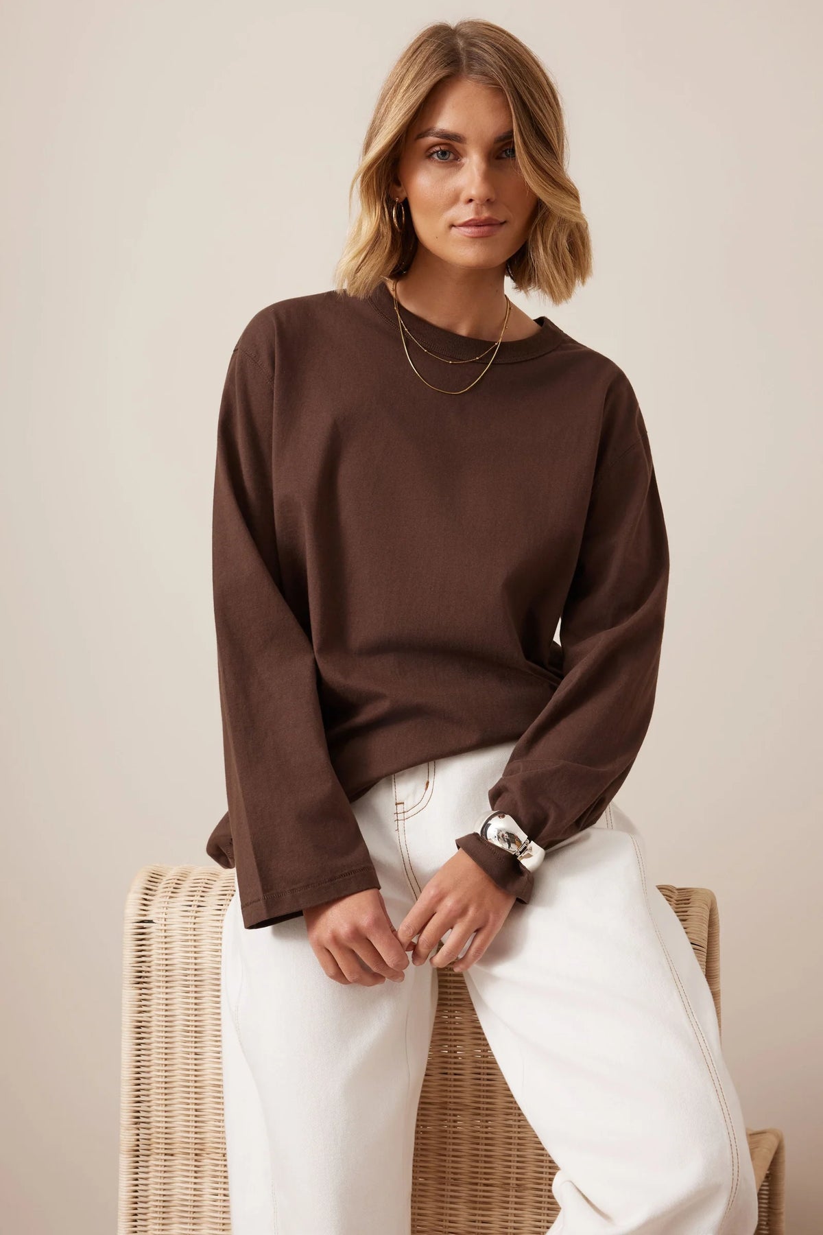 Finn Oversized Long Sleeve - Chocolate