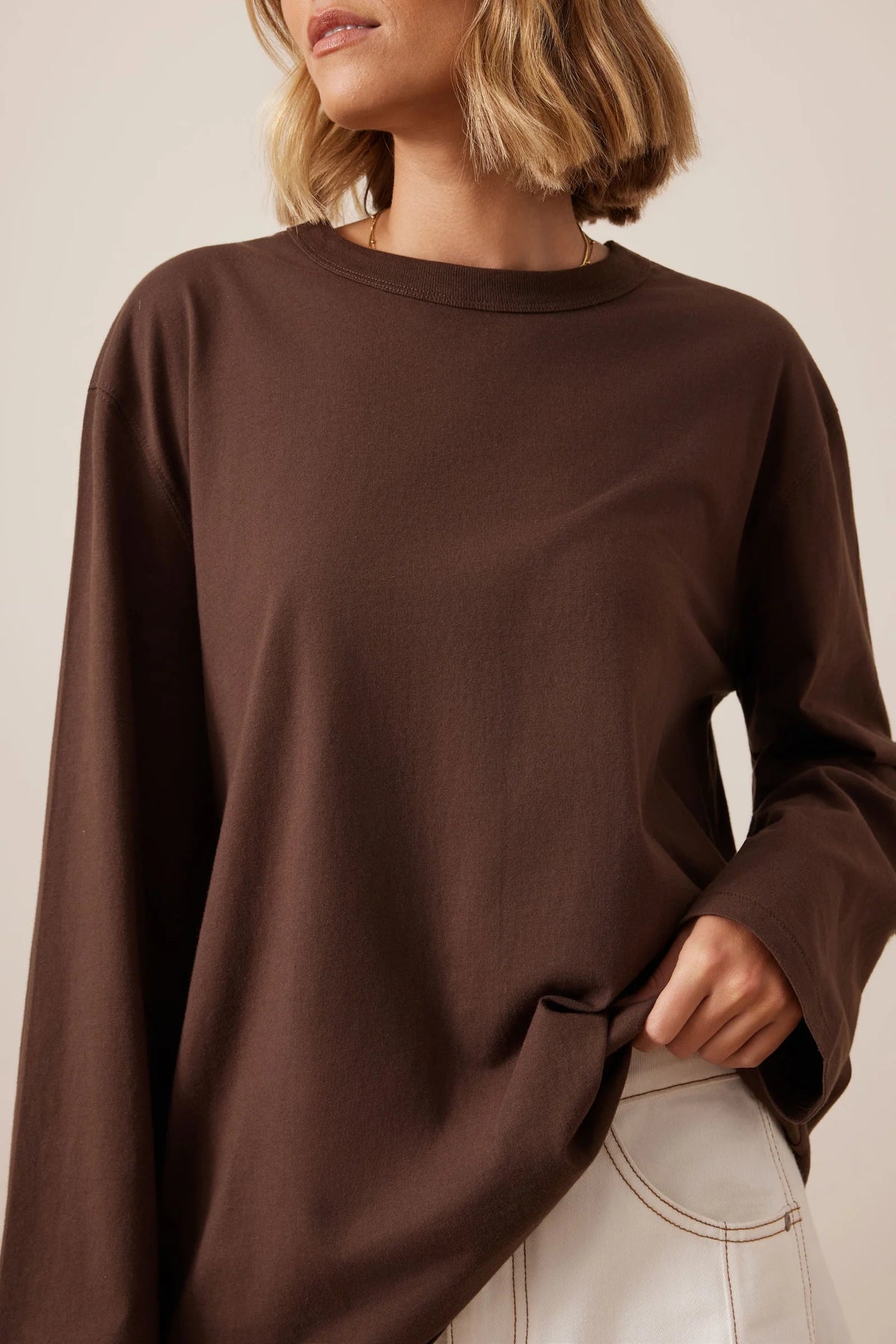 Finn Oversized Long Sleeve - Chocolate