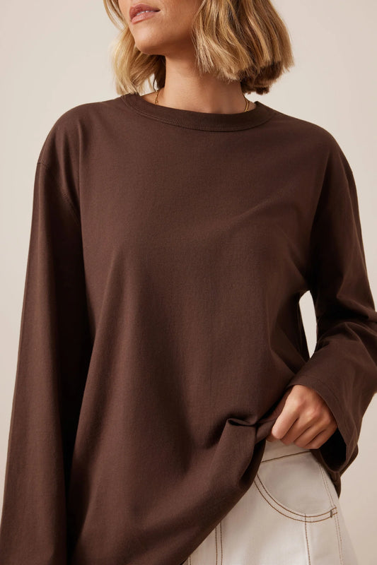 Finn Oversized Long Sleeve - Chocolate