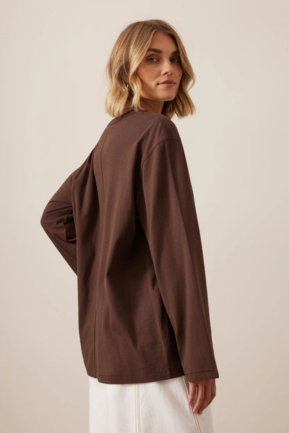 Finn Oversized Long Sleeve - Chocolate