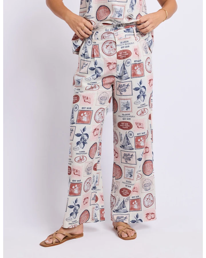 French Riviera Print Pant