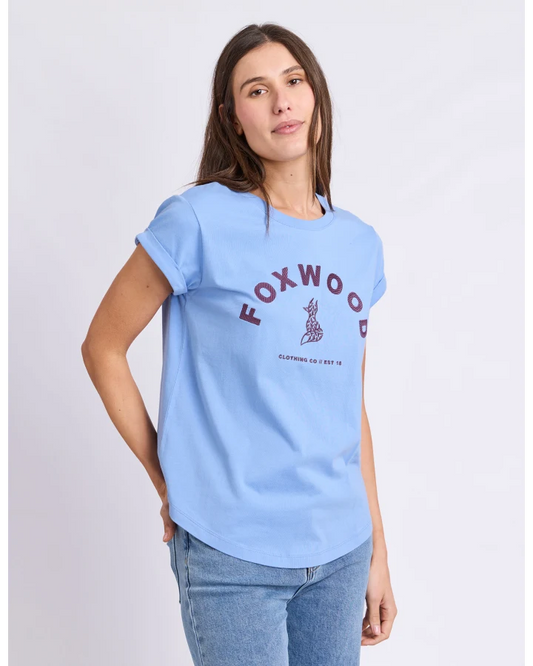Effortless Contrast Tee - Cornflour Blue