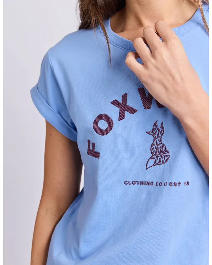 Effortless Contrast Tee - Cornflour Blue