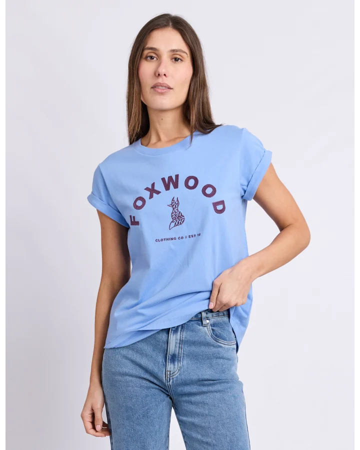 Effortless Contrast Tee - Cornflour Blue