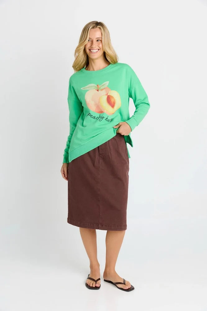 Quinn Cotton Skirt - Choc