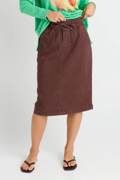 Quinn Cotton Skirt - Choc