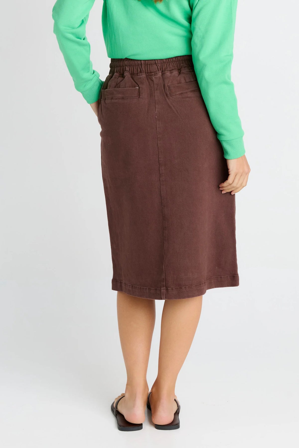 Quinn Cotton Skirt - Choc
