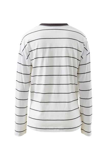 Scout Long Sleeve - White/Charcoal Stripe