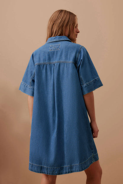 Yoke Detail Mini Dress