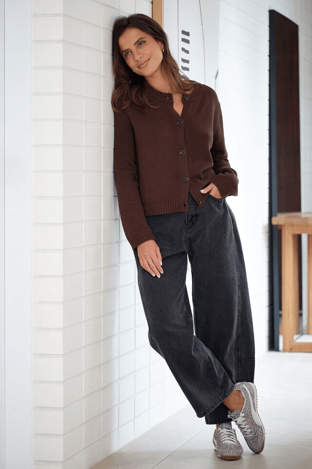 Demi Barrel Leg Jean - Faded Black