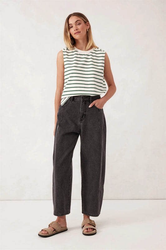 Demi Barrel Leg Jean - Faded Black