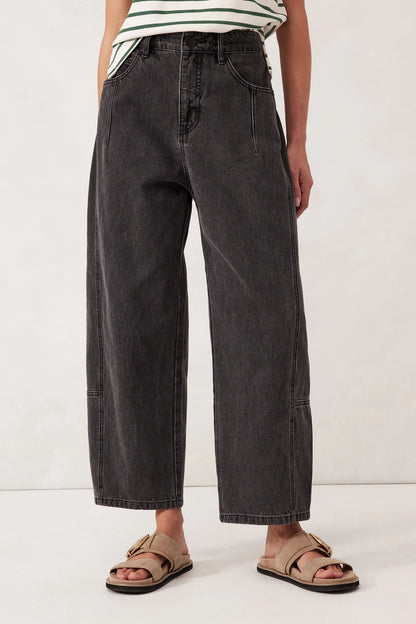 Demi Barrel Leg Jean - Faded Black