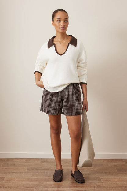 Mila Short - Chocolate Check
