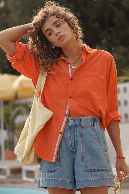Peta Oversized Shirt - Flame Vacay