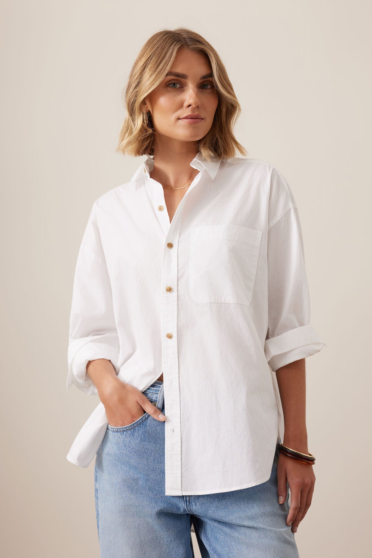 Peta Oversized Shirt - White
