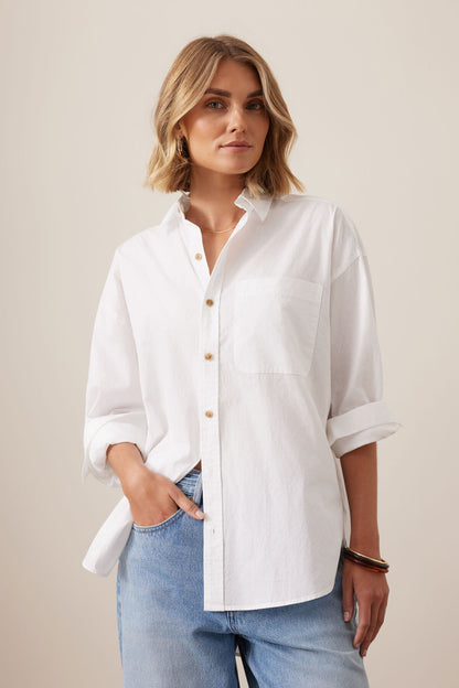 Peta Oversized Shirt - White