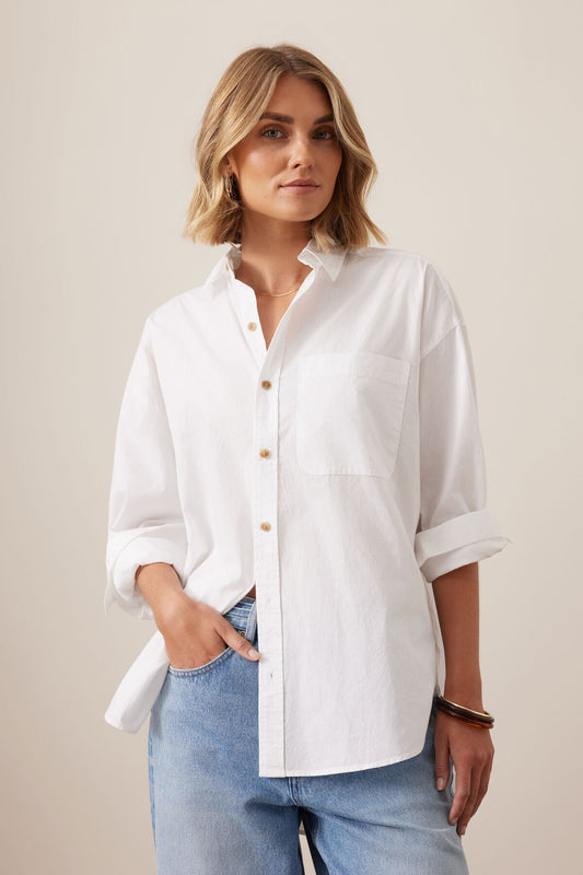 Peta Oversized Shirt - White
