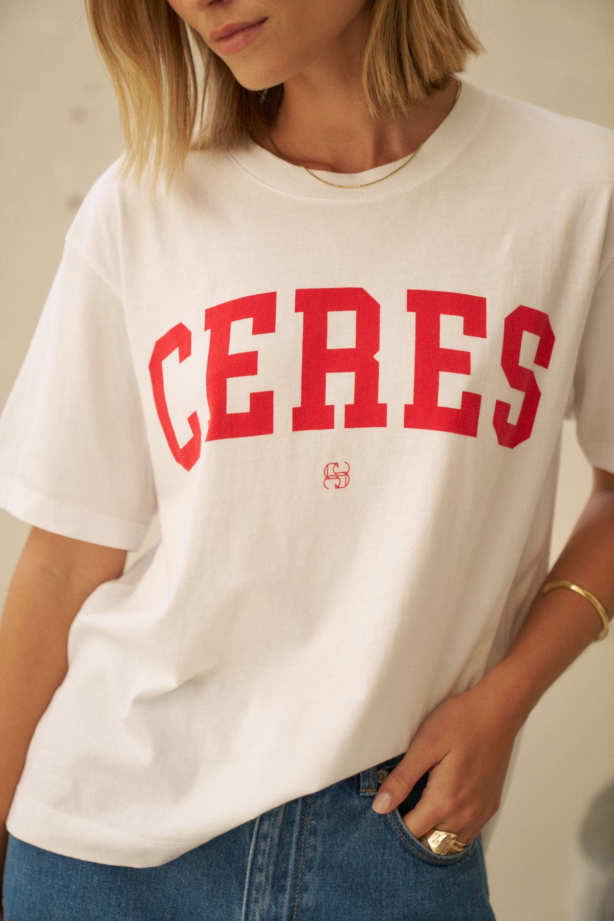 Stevie Tee - White Red Varsity