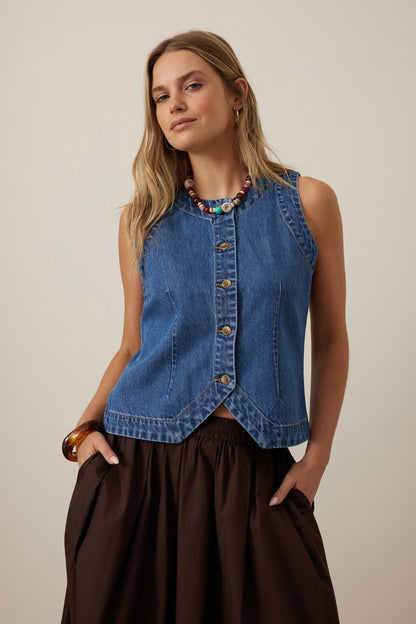 Summer Denim Vest - Fresh Indigo