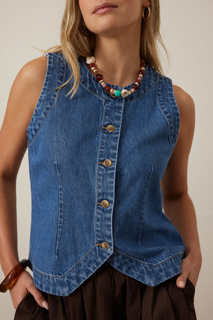 Summer Denim Vest - Fresh Indigo