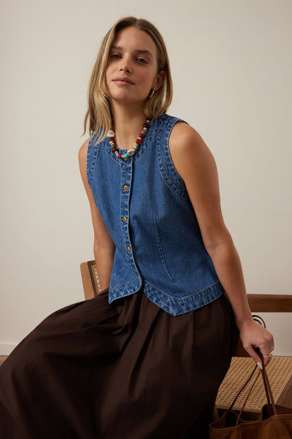 Summer Denim Vest - Fresh Indigo