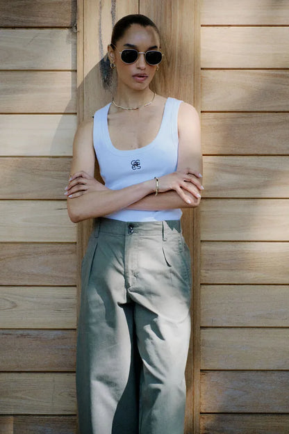 Zoe Contour Rib Tank - White