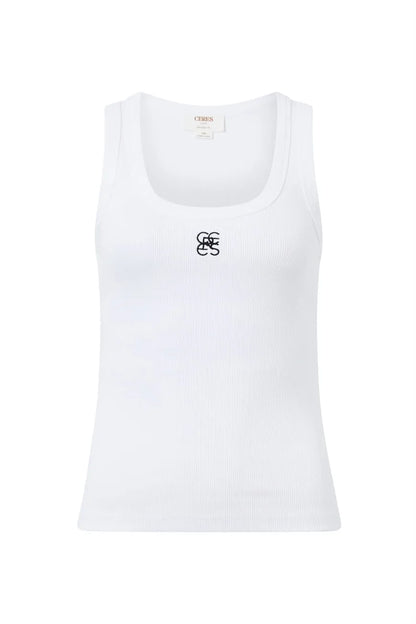 Zoe Contour Rib Tank - White